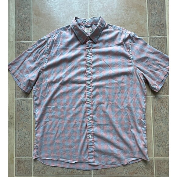 Faherty Other - Faherty short sleeve  Plaid shirt pink Cotton blend Men‎ size XXL
